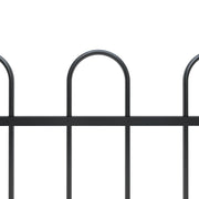 Vidaxl Gartenzaun mit runden Top 10,2x1 m Stahlschwarz - afbeelding 3
