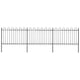 Vidaxl Gartenzaun mit runden Top 5,1 x 1,2 m Stahlschwarz