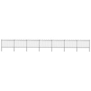 Vidaxl Gartenzaun mit runden Top 11,9x1,2 m Stahlschwarz - afbeelding 1