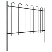 Vidaxl Gartenzaun mit runden Top 11,9x1,2 m Stahlschwarz - afbeelding 2