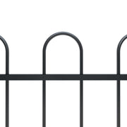 Vidaxl Gartenzaun mit runden Top 11,9x1,2 m Stahlschwarz - afbeelding 3