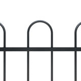 Vidaxl Gartenzaun mit runden Top 13,6x1,2 m Stahlschwarz - afbeelding 3