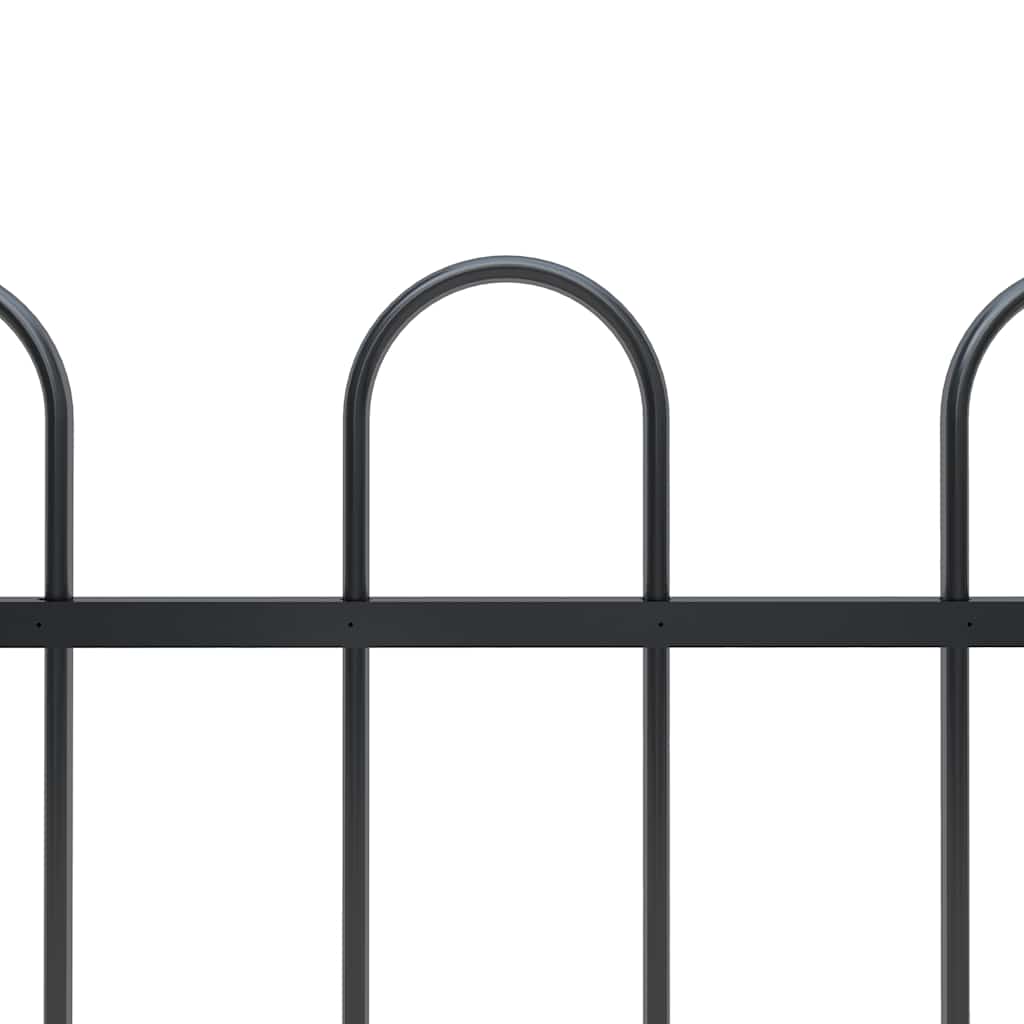 Vidaxxl Gartenzaun mit Ringaufsatz Stahl 359x150 cm schwarz