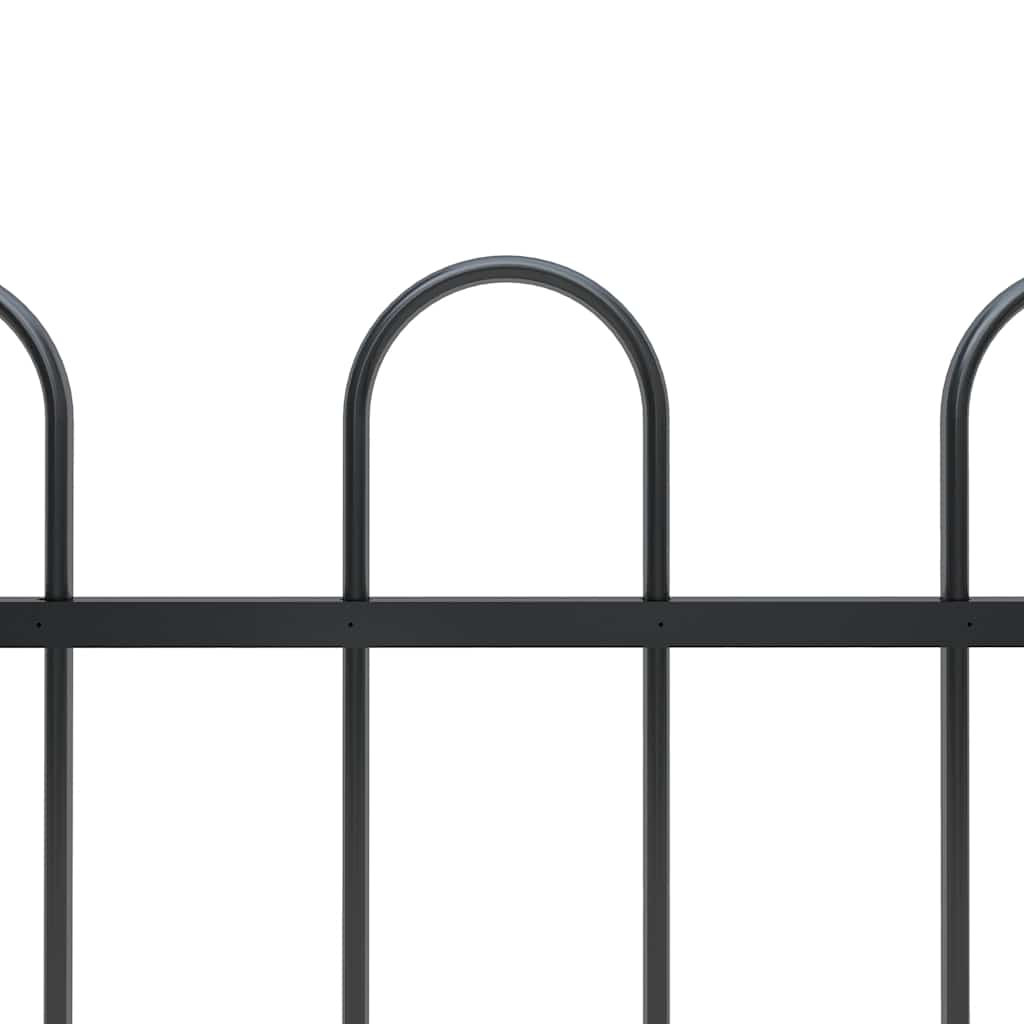 Vidaxxl Gartenzaun mit Ringaufsatz Stahl 537x150 cm schwarz