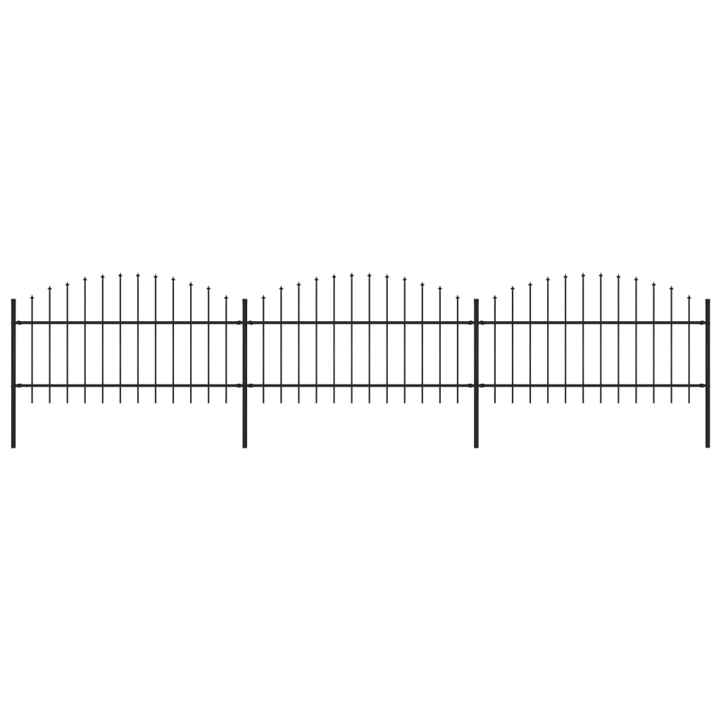 Vidaxl Gartenzaun mit Spears Top (1-1.25) x5,1 M Stahl schwarz