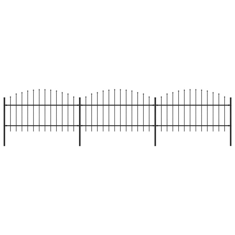 Vidaxl Gartenzaun mit Spears Top (1-1.25) x5,1 M Stahl schwarz