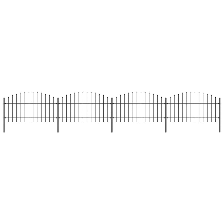Vidaxl Gartenzaun mit Spears Top (1-1.25) x6,8 m Stahlschwarz