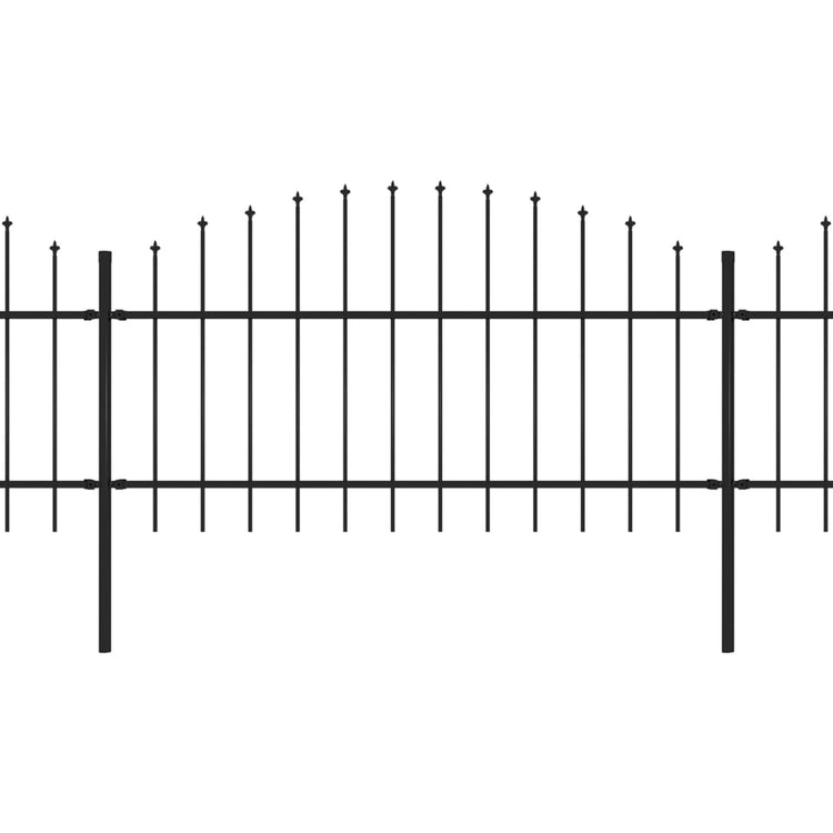 Vidaxl Gartenzaun mit Spears Top (1-1.25) x6,8 m Stahlschwarz