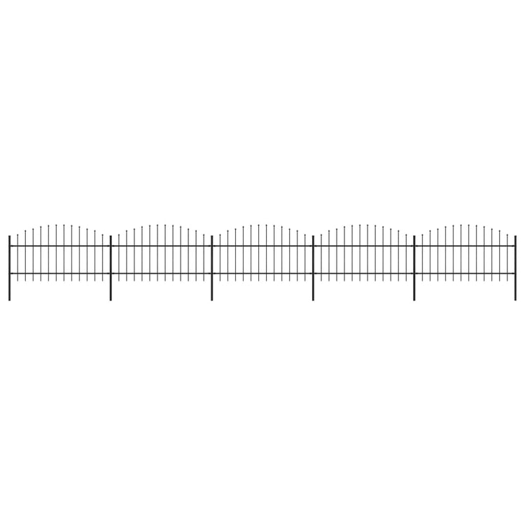 Vidaxl Gartenzaun mit Speerentop (1-1.25) x8,5 m Stahlschwarz