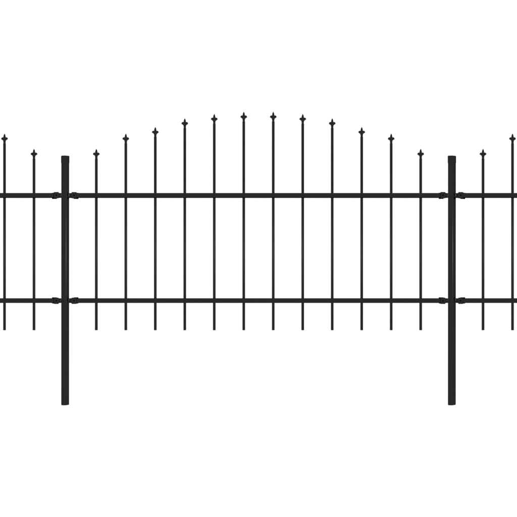 Vidaxl Gartenzaun mit Speerentop (1-1.25) x8,5 m Stahlschwarz