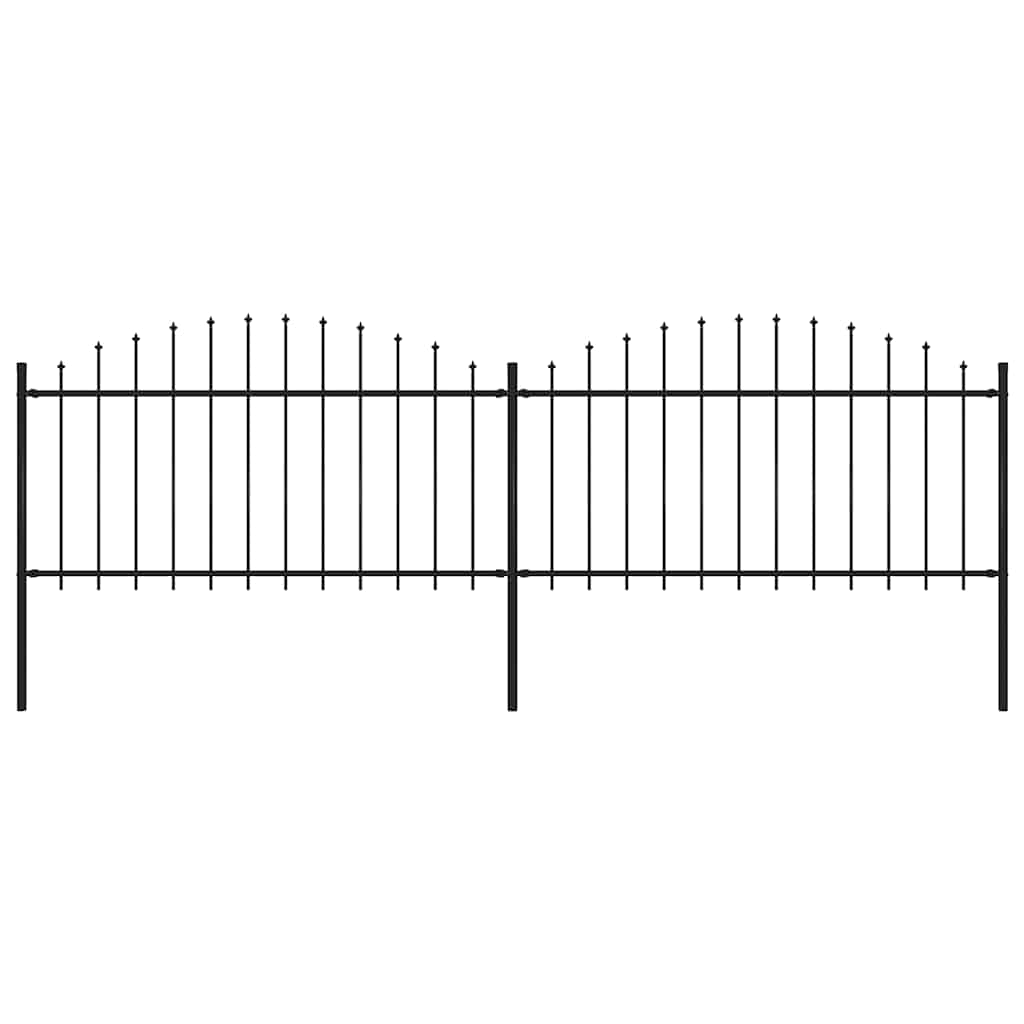 Vidaxl Gartenzaun mit Speerentop (1,25-1,5) x3,4 m Stahlschwarz