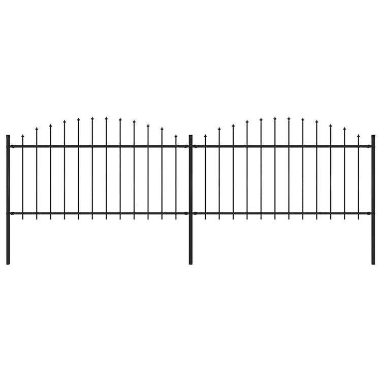 Vidaxl Gartenzaun mit Speerentop (1,25-1,5) x3,4 m Stahlschwarz
