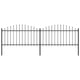 Vidaxl Gartenzaun mit Speerentop (1,25-1,5) x3,4 m Stahlschwarz