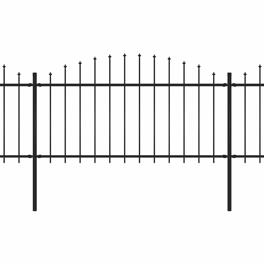 Vidaxl Gartenzaun mit Speerentop (1,25-1,5) x3,4 m Stahlschwarz