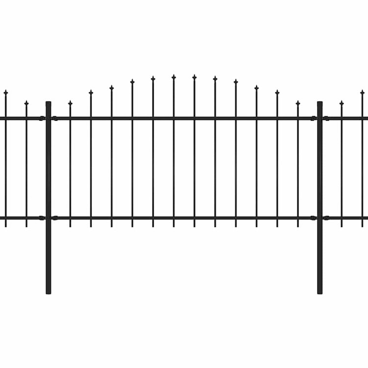 Vidaxl Gartenzaun mit Speerentop (1,25-1,5) x3,4 m Stahlschwarz