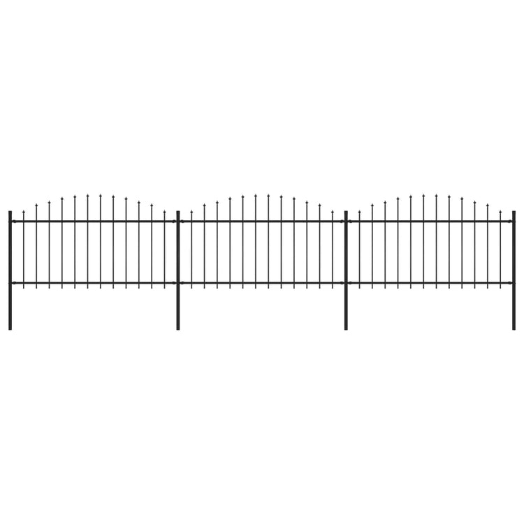 Vidaxl Gartenzaun mit Speerentop (1,25-1,5) x5,1 M Stahlschwarz