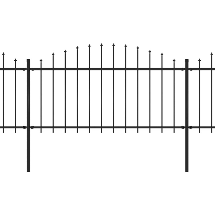 Vidaxl Gartenzaun mit Speerentop (1,25-1,5) x5,1 M Stahlschwarz