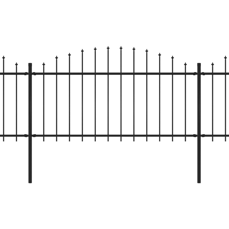 Vidaxl Gartenzaun mit Speerentop (1,25-1,5) x6,8 m Stahlschwarz