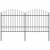 Vidaxl Gartenzaun mit Speerendop (1,5-1,75) x3,4 m Stahlschwarz