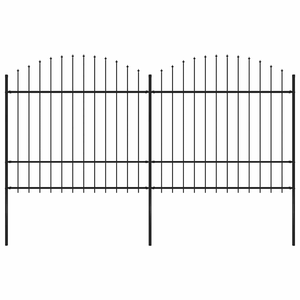 Vidaxl Gartenzaun mit Speerendop (1,5-1,75) x3,4 m Stahlschwarz