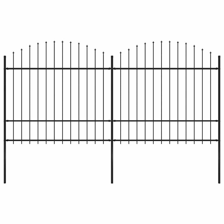Vidaxl Gartenzaun mit Speerendop (1,5-1,75) x3,4 m Stahlschwarz
