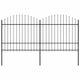 Vidaxl Gartenzaun mit Speerendop (1,5-1,75) x3,4 m Stahlschwarz