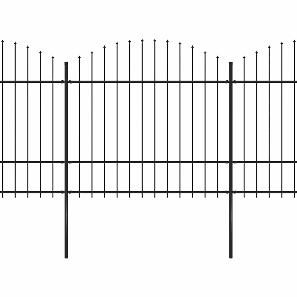 Vidaxl Gartenzaun mit Speerendop (1,5-1,75) x3,4 m Stahlschwarz