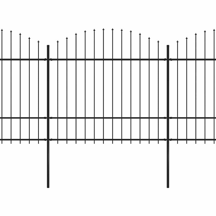 Vidaxl Gartenzaun mit Speerendop (1,5-1,75) x3,4 m Stahlschwarz