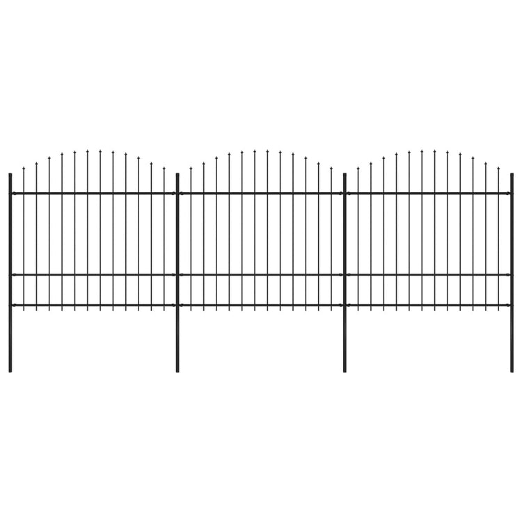 Vidaxl Gartenzaun mit Speerentop (1,5-1.75) x5,1 M Stahlschwarz