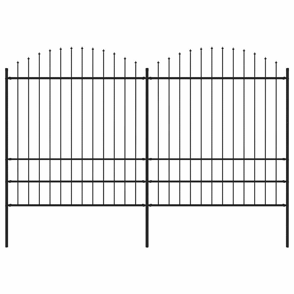 Vidaxl Gartenzaun mit Speerentop (1,75-2) x3,4 m Stahlschwarz