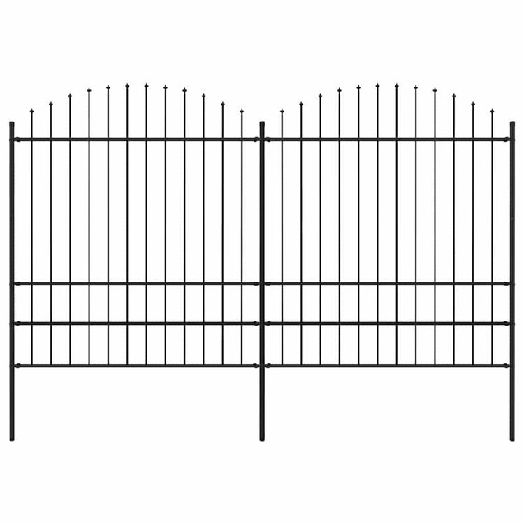 Vidaxl Gartenzaun mit Speerentop (1,75-2) x3,4 m Stahlschwarz