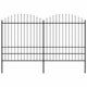 Vidaxl Gartenzaun mit Speerentop (1,75-2) x3,4 m Stahlschwarz