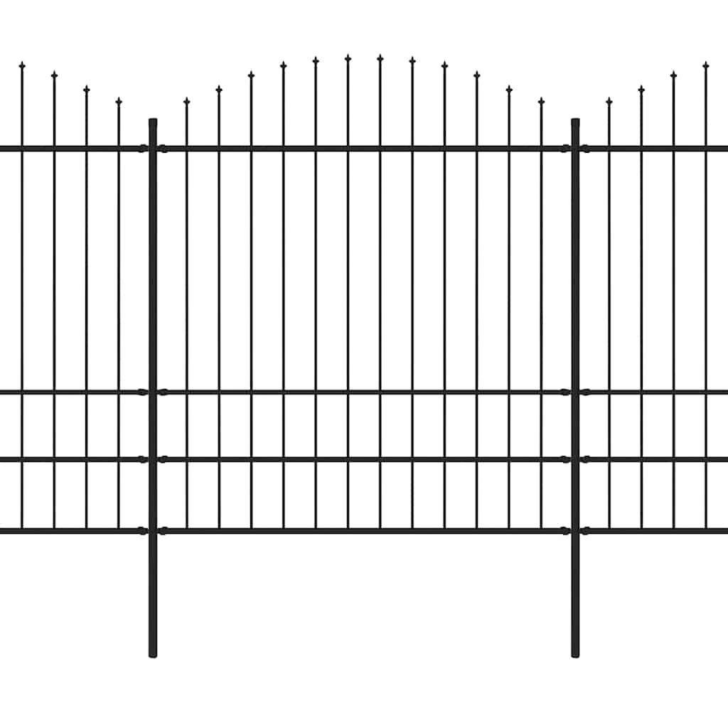 Vidaxl Gartenzaun mit Speerentop (1,75-2) x3,4 m Stahlschwarz