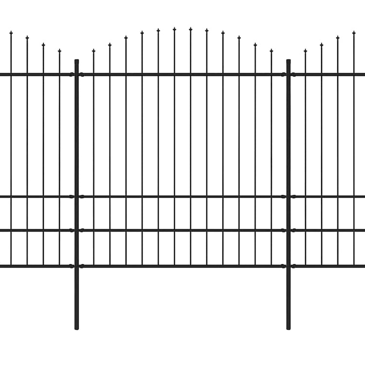 Vidaxl Gartenzaun mit Speerentop (1,75-2) x3,4 m Stahlschwarz
