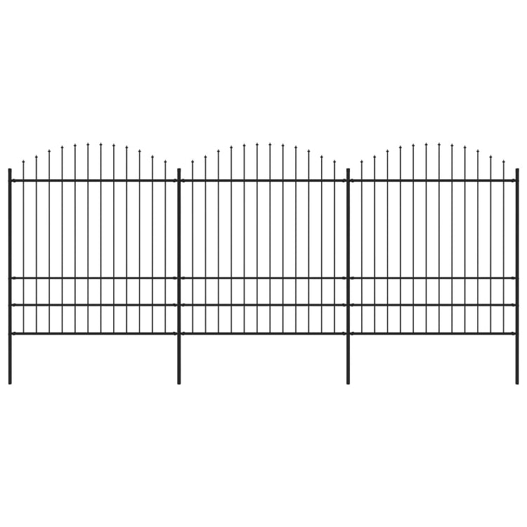 Vidaxl Gartenzaun mit Speerentop (1,75-2) x5,1 M Stahl schwarz