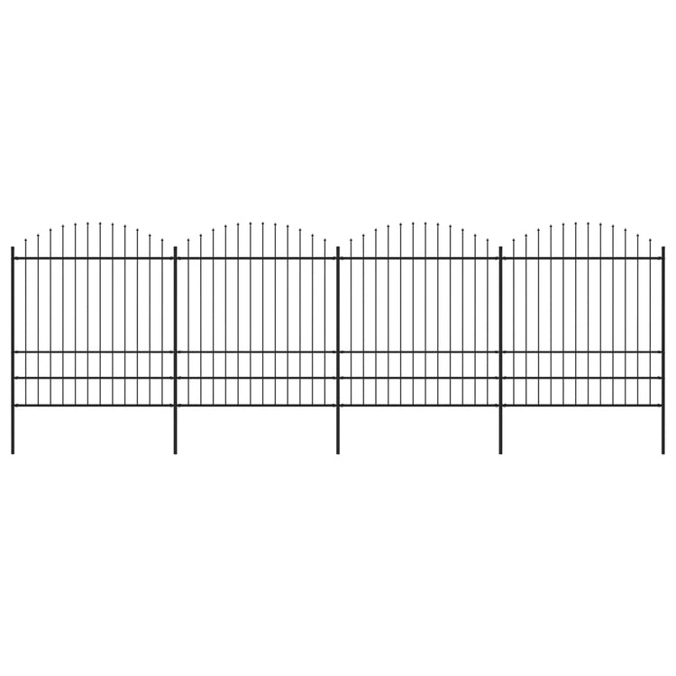 Vidaxl Gartenzaun mit Speerentop (1,75-2) x6,8 m Stahlschwarz