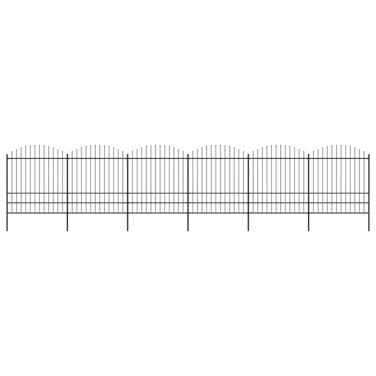 Vidaxl Gartenzaun mit Speerentop (1,75-2) x 10,2 M Stahlschwarz
