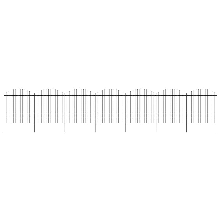 Vidaxl Gartenzaun mit Speerentop (1,75-2) x11,9 m Stahlschwarz