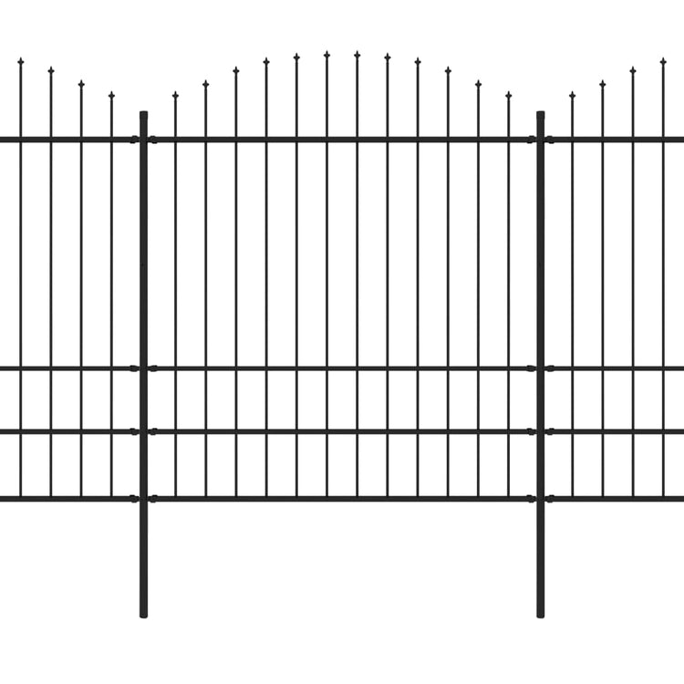 Vidaxl Gartenzaun mit Speerentop (1,75-2) x11,9 m Stahlschwarz