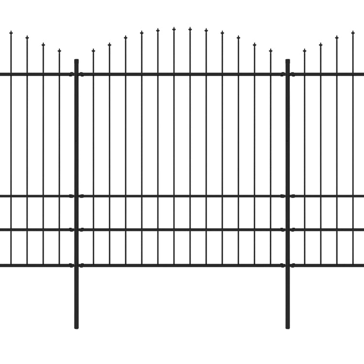 Vidaxl Gartenzaun mit Speerentop (1,75-2) x13,6 m Stahlschwarz