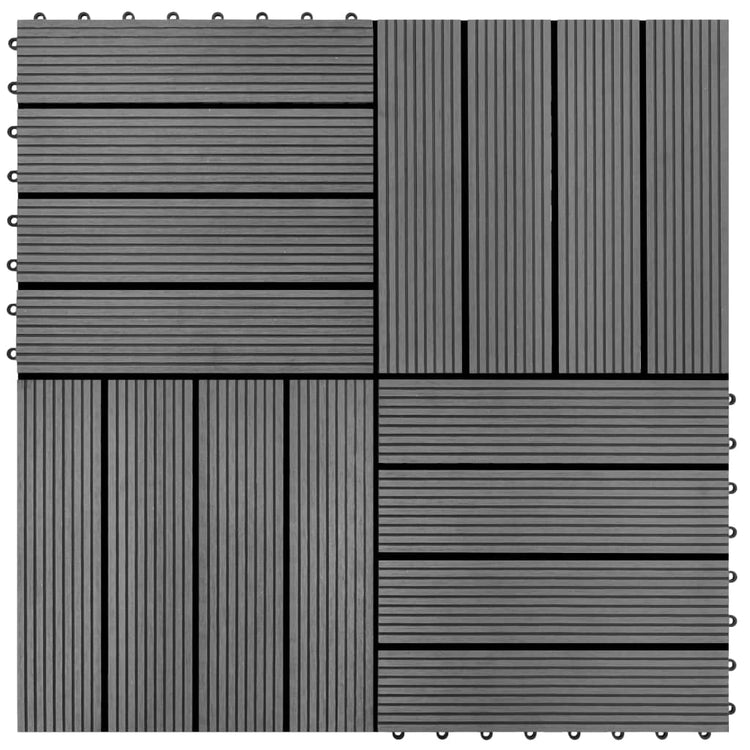 VIDAXL 22 ST Terrassenfliesen 30 x 30 cm 2 m² HKC Grau