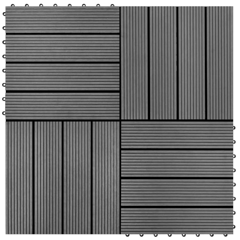 VIDAXL 22 ST Terrassenfliesen 30 x 30 cm 2 m² HKC Grau