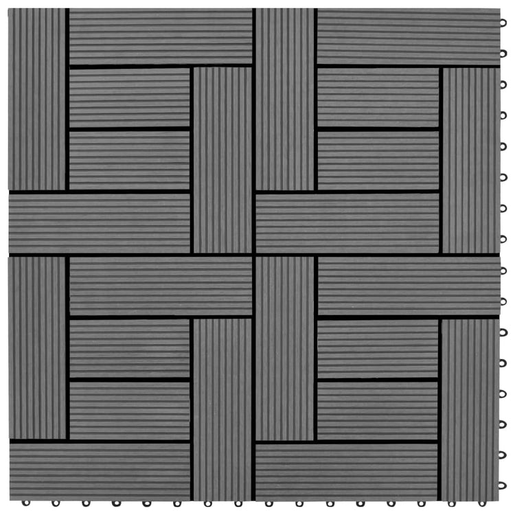 VIDAXL 22 ST Terrassenfliesen 30 x 30 cm 2 m² HKC Grau