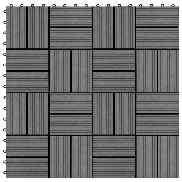 VIDAXL 22 ST Terrassenfliesen 30 x 30 cm 2 m² HKC Grau