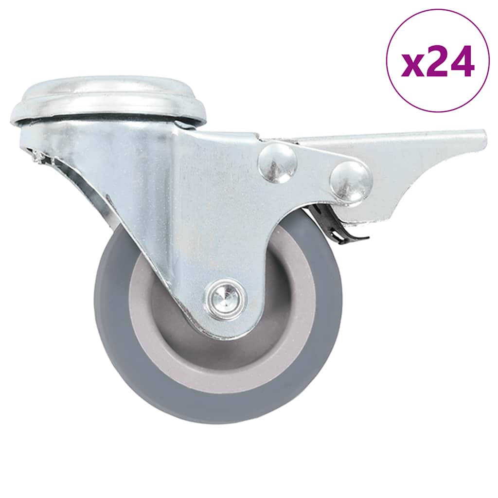 VIDAXL 24 ST Schwenkräder mit Schraubenlöchern 50 mm