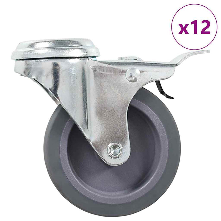 VIDAXL 12 ST Schwenkräder mit Bolzenlöchern 75 mm