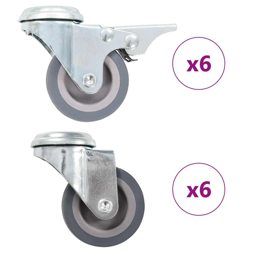 VIDAXL 12 ST Schwenkräder mit Schraubenlöchern 50 mm