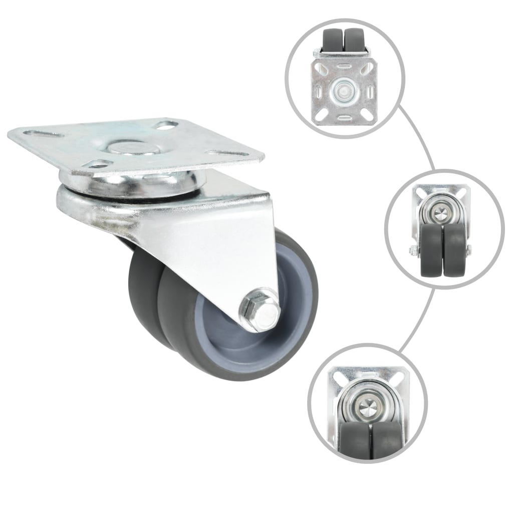 Vidaxl 16 Stück Lenkrollen doppelt 50 mm