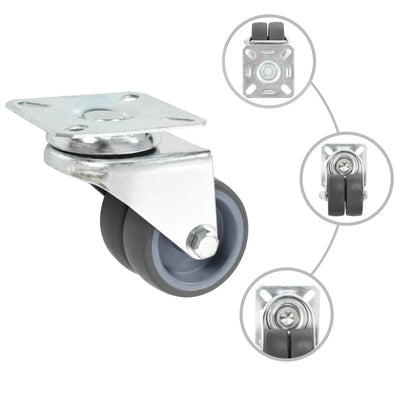 Vidaxl 16 Stück Lenkrollen doppelt 50 mm
