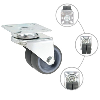 Vidaxx 24 Stück Lenkrollen doppelt 50 mm